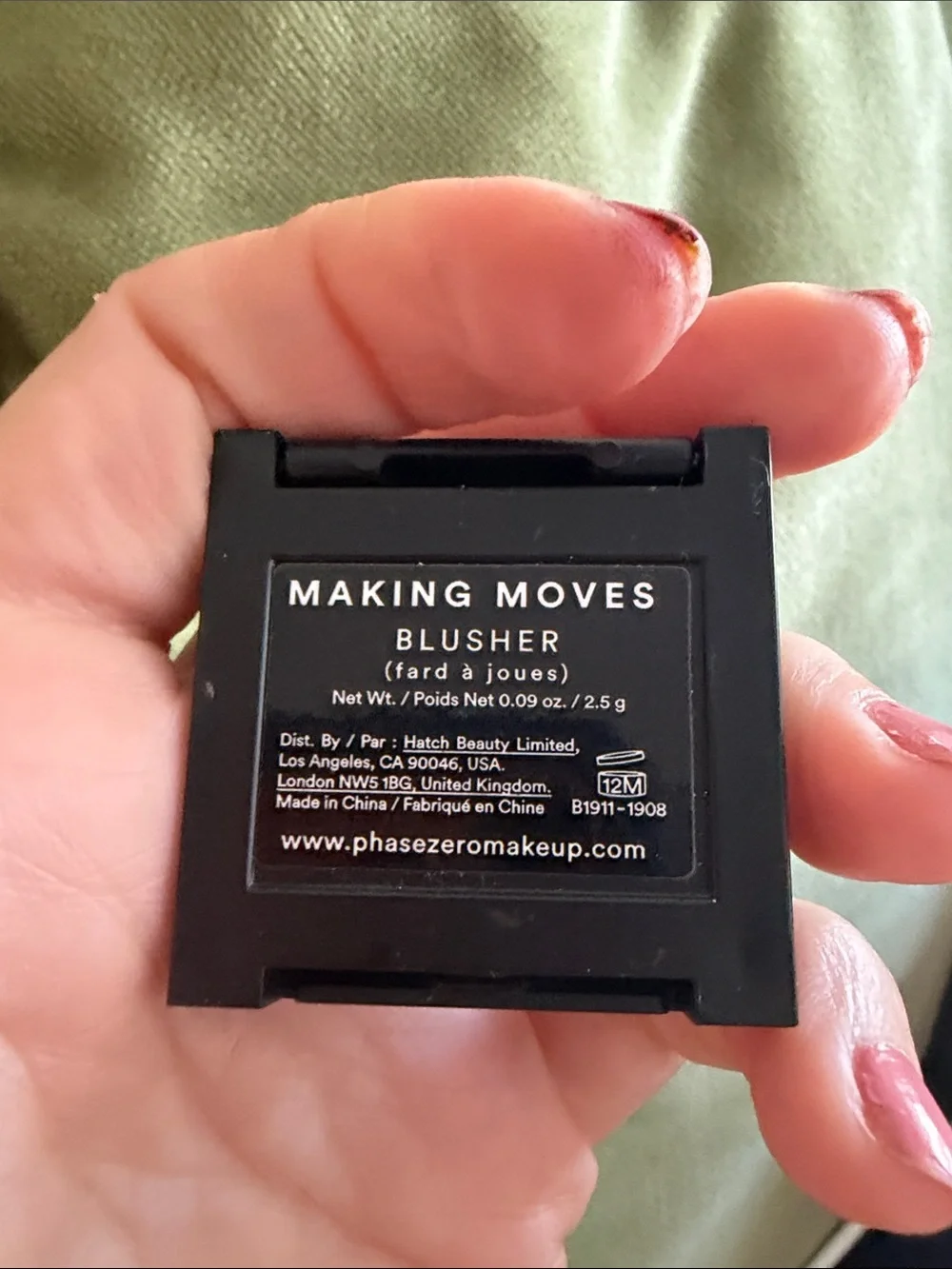 🗽Phase Zero MAKING MOVES Blusher Compact in Black with Pink Blush